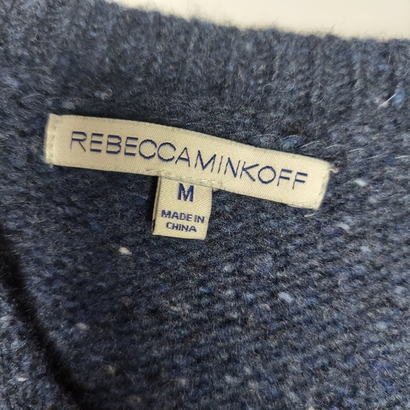 Rebecca Minkoff size M cut-out sweater extra fine Merion wool blend - Picture 3 of 12